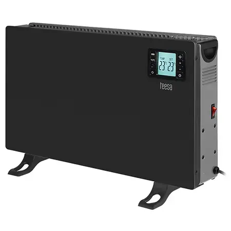 Convector incalzire TEESA TSA8054-B, ecran LCD, 3 trepte, 2000W, Functie Timer, Termostat reglabil (Negru)