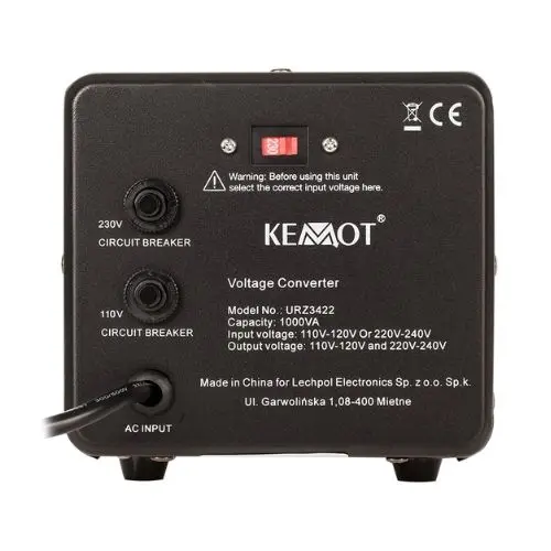Convertor de tensiune 800W/1000VA bidirectional 230V-115V, transformator toroidal, Kemot URZ3422