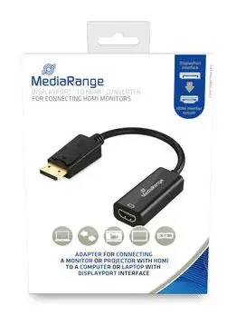 Convertor MediaRange MRCS177, HDMI™/DisplayPort™, 18 Gbit/s, 20 cm (Negru)