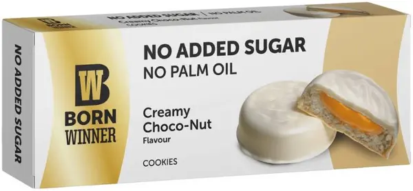 Cookies, cremă cu ciocolată și nuci, 100 g, Born Winner