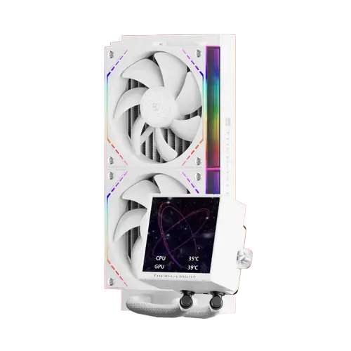 Cooler CPU AIO Thermalright Peerless Vision 240 ARGB, Racire cu lichid, Display 3.95inch, Ventilatoare TL-M12QW, 2000 RPM, S-FDB (Alb)