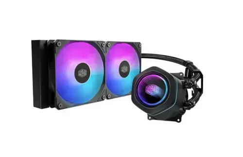 Cooler CPU CoolerMaster MasterLiquid Core Nex 240, iluminare aRGB, 2 x 120mm, 1750 rpm (Negru)