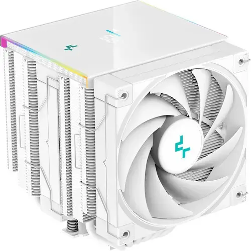 Cooler CPU Deepcool AK620 Digital, iluminare aRGB si display, 2x 120mm Fluid Dynamic Bearing, 500-1850 RPM, 68.99 CFM (Alb)