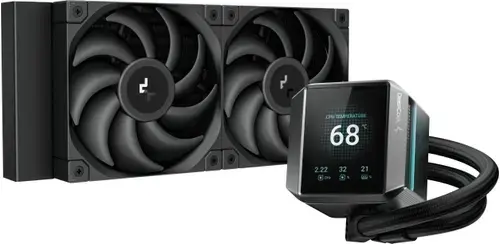 Cooler CPU DeepCool Mystique 240 R-LX550-BKDSNC-G-1, Eran LCD 2.8inch, Racire cu lichid, 2x 120mm, ARGB, 4-pin PWM (Negru)
