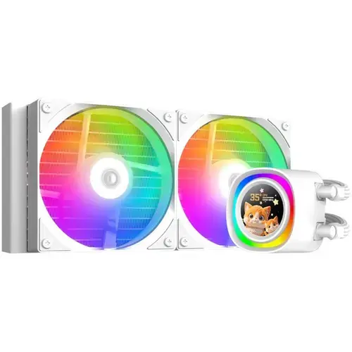 Cooler CPU ID-Cooling FX240 LCD, 2 x 120 mm, 300 - 2000rpm, iluminare aRGB (Alb)