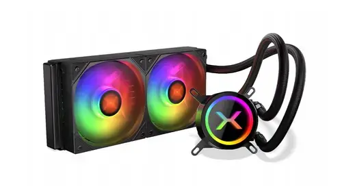 Cooler CPU Krux HydroX 240, iluminare aRGB, 1800 rpm (Negru)