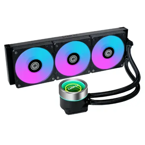 Cooler CPU Lian Li Galahad II 360 Trinity ARGB, iluminare ARGB, 3x 120mm, 2450 rpm, PWN (Negru)