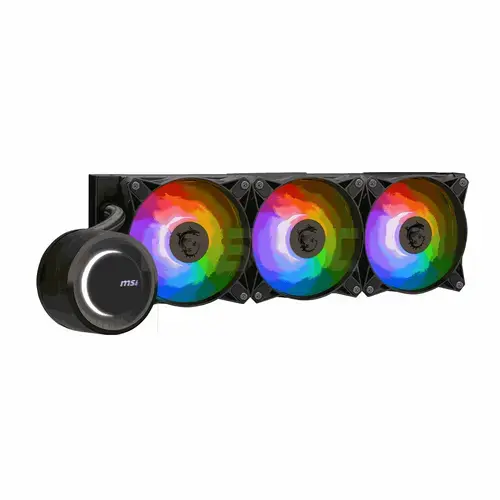 Cooler CPU MSI MAG CORELIQUID E360, Racire cu lichid, AiO 360mm, 3x120 mm, 2000 rpm, PWM (Negru)