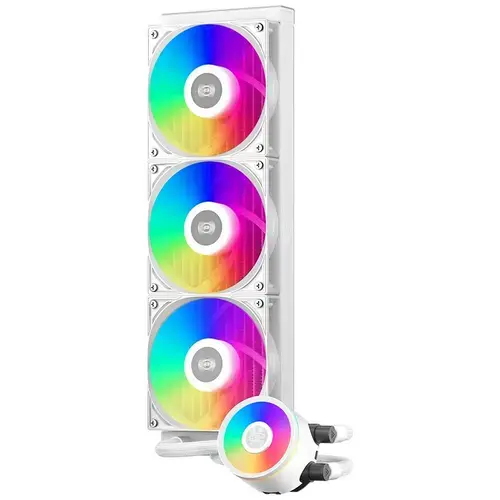 Cooler CPU PCCooler DA360 Pro aRGB, 3 x 120mm, 500 - 2200 RPM, iluminare RGB (Alb)