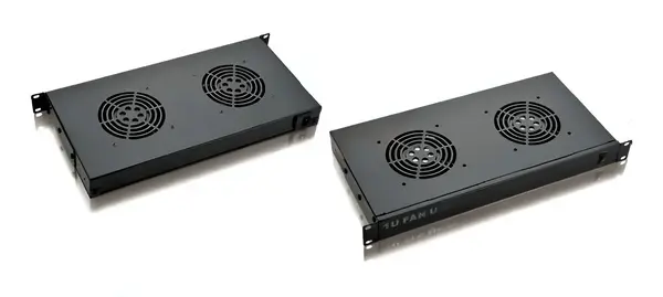 Cooler cu 2 ventilatoare pentru rack de podea, otel, negru, Safer RACKFAN2T-FLOOR