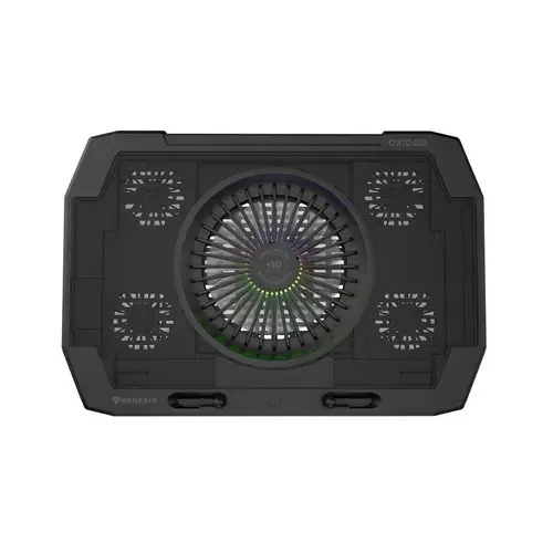 Cooler laptop Genesis Oxid 850, 5 ventilatoare, Lumina LED, Negru