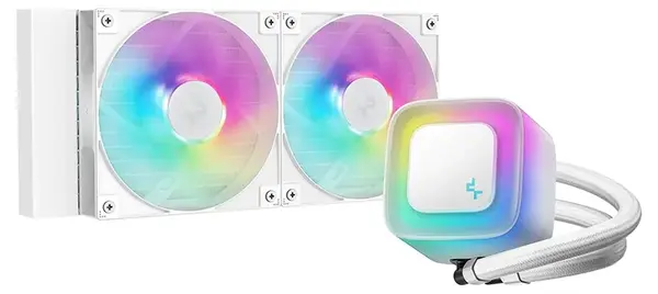 Cooler lichid DeepCool – LE240 V2 WH RGB, 120 mm, alb