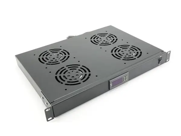 Cooler pentru rack, 4 ventilatoare, termostat, 1U, 19 inch, display LCD, IP23, Braun Group TS-CRK4VTERMO