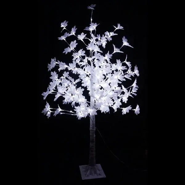 Copac decorativ sarbatori, Alb, iluminat 160 LED, 180 cm, lumina rece