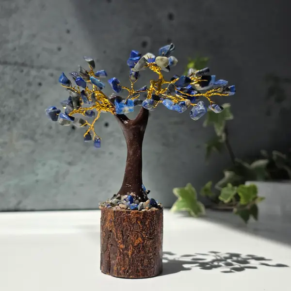 Copac feng shui lapis lazuli pe bază de lemn – mărime S