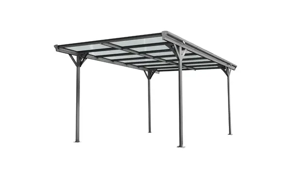 Copertina auto carport ALFA, aluminiu, policarbonat, 3050x5030 mm, gri antracit RAL 7016, 23-719