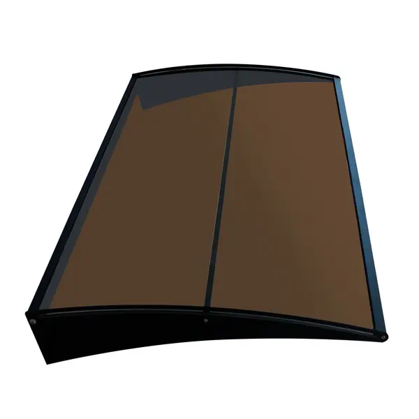 Copertină COR PRO Alu+Plexiglas de ușă 140x80cm marchiză adăpost acoperiș negru-bronz - Negru/Bronz