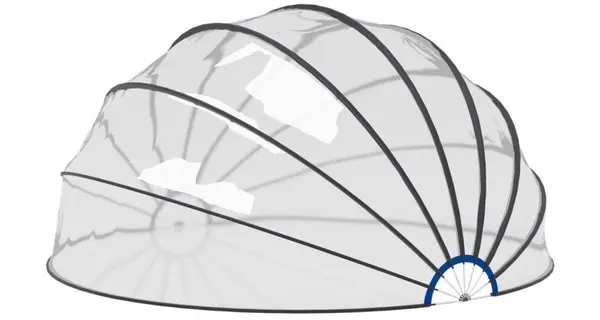 Copertina cupola pentru piscina, 500x250 cm