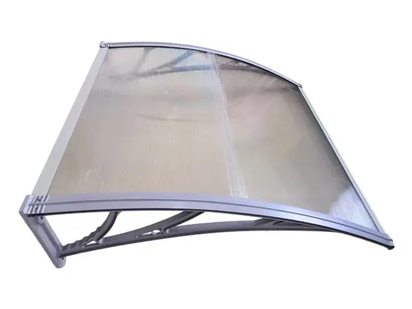 Copertină ECO 100x80 cm din policarbonat – Gri/Transparent - Gri/Transparent