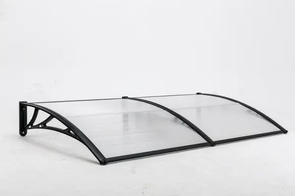 Copertină ECO 200x100 cm din policarbonat – Negru/Transparent - Negru/Transparent