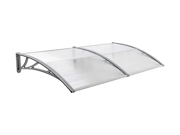 Copertină ECO 200x120 cm din policarbonat – Gri/Transparent - Gri/Transparent