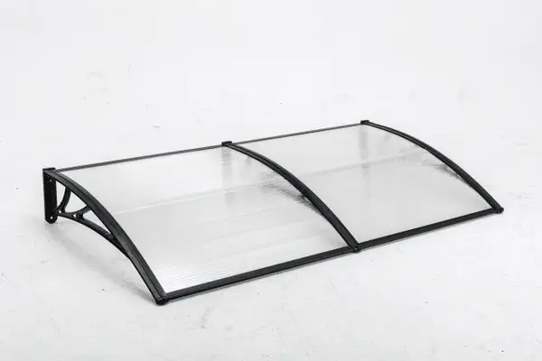 Copertină ECO 200x120 cm din policarbonat – Negru/Transparent - Negru/Transparent