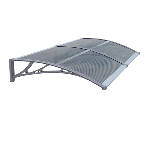 Copertină ECO 240x100 cm din policarbonat – Gri/Antracit - Gri/Antracit