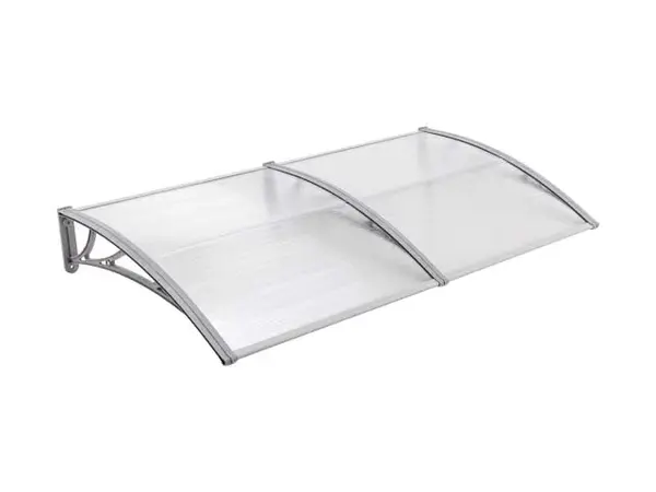 Copertină ECO 240x100 cm din policarbonat – Gri/Transparent - Gri/Transparent