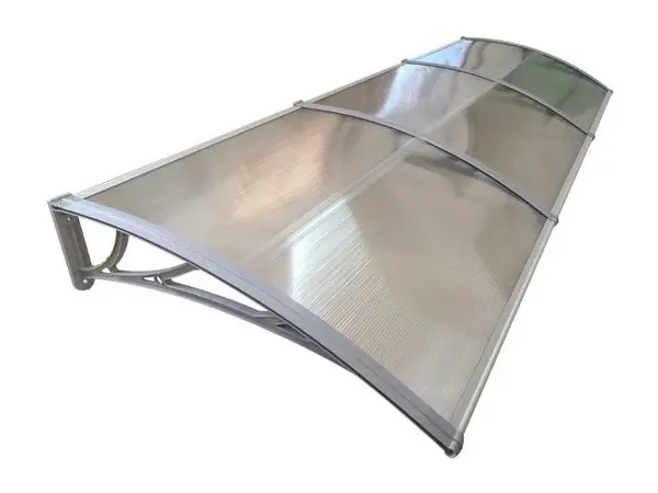 Copertină ECO 300x120 cm din policarbonat – Gri/Transparent - Gri/Transparent