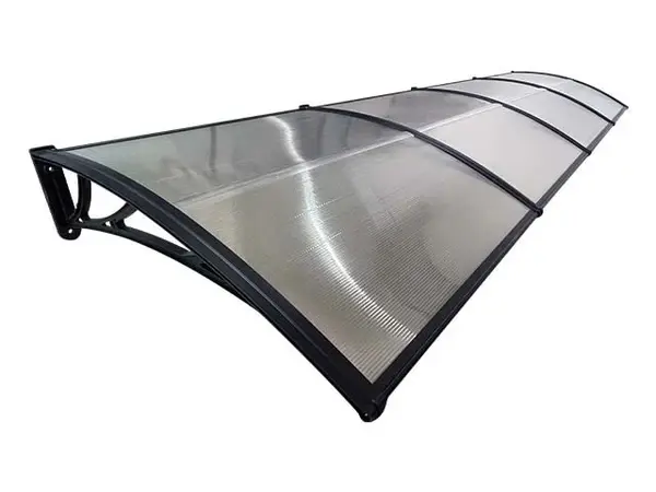 Copertină ECO 360x150 cm din policarbonat – Negru/Transparent - negru/Transparent