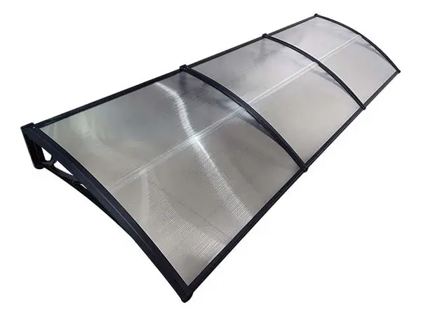 Copertină ECO 360x80 cm din policarbonat – Negru/Transparent - Negru/Transparent