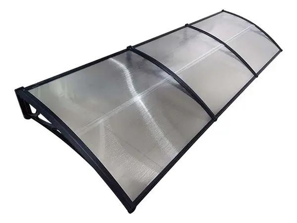 Copertină ECO 360x80 cm din policarbonat – Negru/Transparent - Negru/Transparent