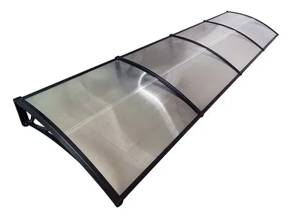 Copertină ECO 400x100 cm din policarbonat – Negru/Transparent - Negru/Transparent