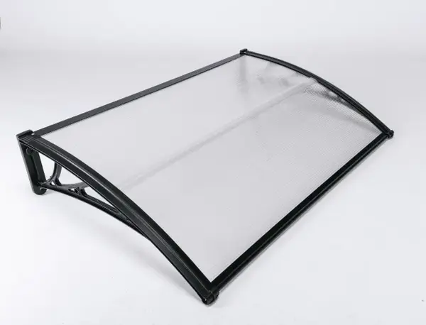 Copertină ECO 80x60 cm din policarbonat – Negru/Transparent - Negru/Transparent