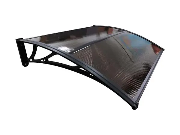 Copertină ECO de ușă 120x80cm marchiză adăpost acoperiș negru-bronz - Negru/Bronz