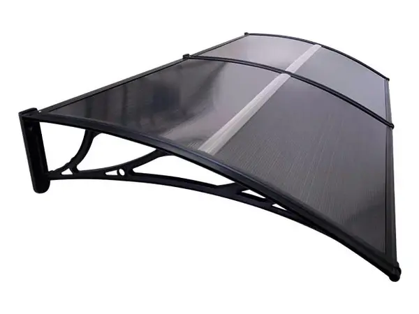 Copertină ECO de ușă 240x100cm marchiză adăpost acoperiș negru-antracit - Negru/Antracit