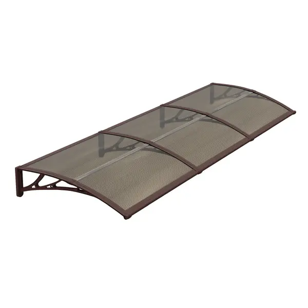 Copertină ECO de ușă 300×80cm marchiză adăpost acoperiș maro-bronz - Maro/Bronz