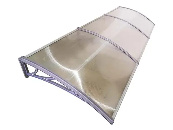 Copertină ECO de ușă 300x60cm marchiză adăpost acoperiș gri-transparent - Gri/Transparent