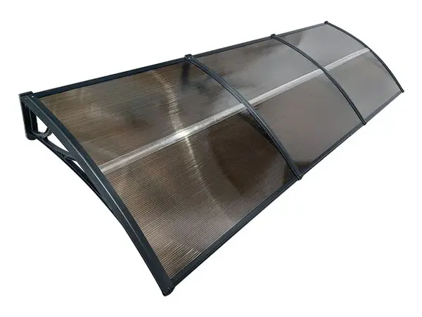 Copertină ECO de ușă 300x60cm marchiză adăposta coperiș negru-bronz - Negru/Bronz