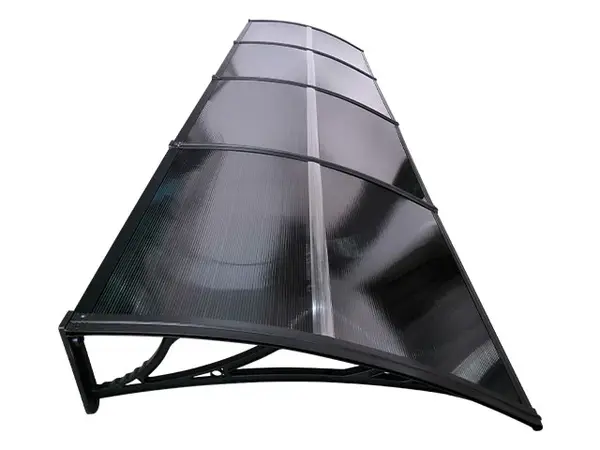 Copertină ECO de ușă 360x150cm marchiză adăpost acoperiș negru-antracit - Negru/Antracit