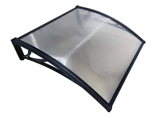 Copertină ECO de ușă 40x60cm marchiză adăpost acoperiș negru-transparent - Negru/Transparent
