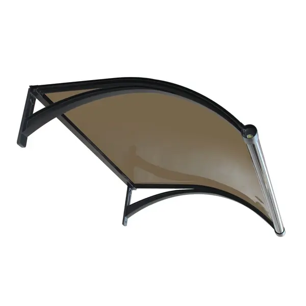 Copertină ERIC PRO cu jgheab 150x100 cm din plexiglas – Negru/Bronz - Negru/Bronz
