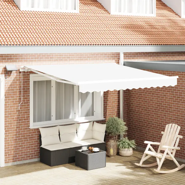Copertina manuala retractabila Gossi cu led alb 300x250 cm, material de inlocuire pentru copertina Gossi pentru cadru de 3x2.5 m alb