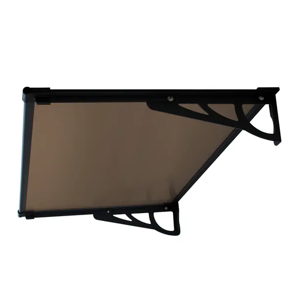 Copertină MAX PRO 120x100 cm din oțel, aluminiu și policarbonat – Negru/Bronz - Negru/Bronz