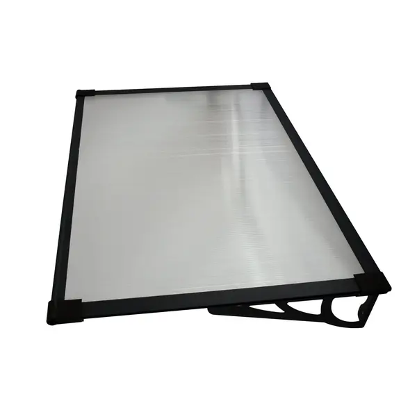 Copertină MAX PRO 150x100 cm din oțel, aluminiu și policarbonat – Negru/Transparent - Negru/Transparent