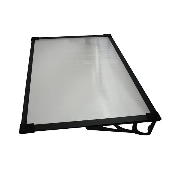 Copertină MAX PRO 150x80 cm din oțel, aluminiu și policarbonat – Negru/Transparent - Negru/Transparent