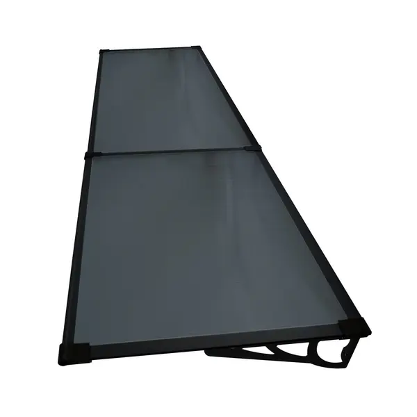 Copertină MAX PRO 200x80 cm din oțel, aluminiu și policarbonat – Negru/Antracit - Negru/Antracit