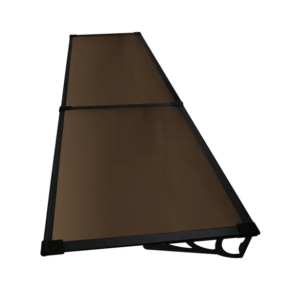 Copertină MAX PRO 240x80 cm din oțel, aluminiu și policarbonat – Negru/Bronz - Negru/Bronz