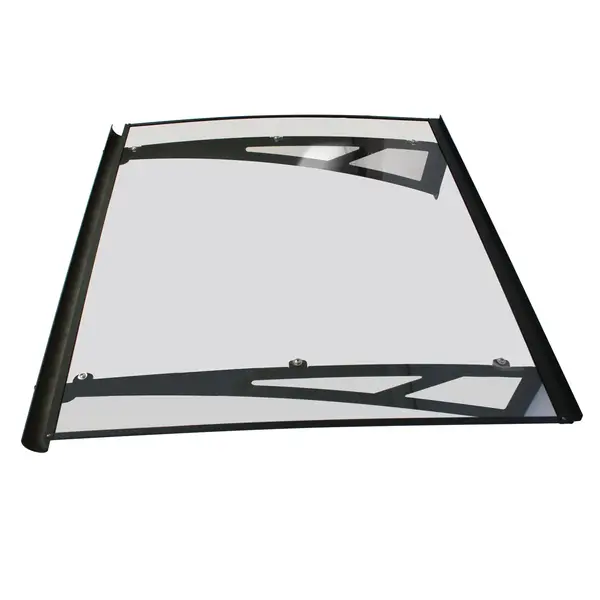 Copertină NEO PRO cu jgheab 120x100 cm din plexiglas – Negru/Transparent - Negru/Transparent