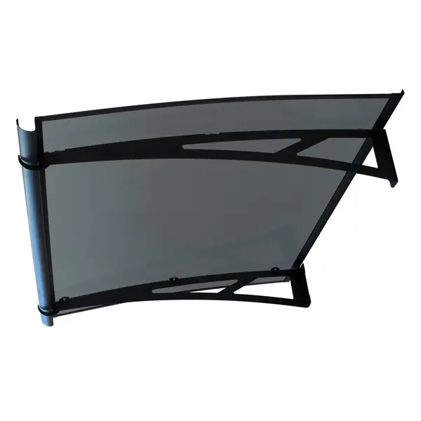Copertină NEO PRO cu jgheab 150x100 cm din plexiglas – Negru/Antracit - Negru/Antracit